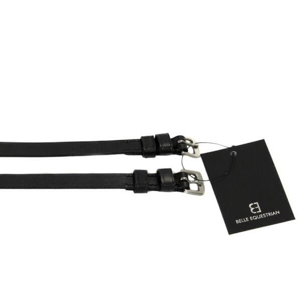 Black leather spur strap