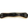 Black sheepskin dressage girth with orange trim
